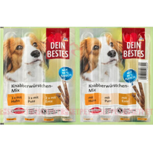 تشویقی مدادی سگ دین بستس میکس مرغ، بوقلمون و اردک - Dein Bestes Dog Snack Mix with 90% Meat - مدادی سگ دین بست - مدادی سگ داین بستس میکس - اسنک مدادی سگ دین بستس - تشویقی مدادی میکس سگ داین بست