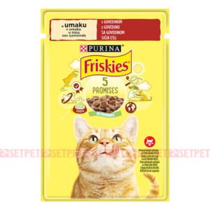 پوچ گربه بالغ فریسکیز گوشت گاو در سس - Friskies Cat Pouches Beef In Gravy - سوپ گربه بالغ فریسکیز با گوشت گاو در سس - پوچ گربه فریسکیز - پوچ فریسکیز