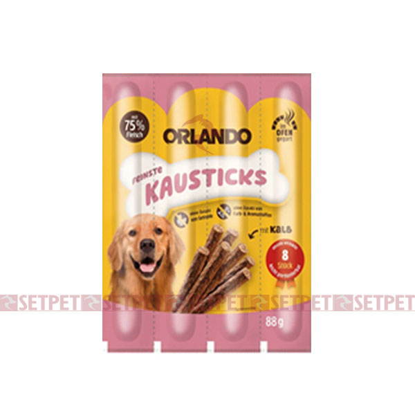 تشویقی مدادی سگ اورلاندو طعم گوشت گوساله - Orlando dog sticks calf - مدادی سگ اورلاندو - مدادی سگ اورلاندو طعم گوشت گوساله - اسنک نرم سگ اورلاندو - تشویقی مدادی گوشت اورلاندو - Orlando dog sticks kalb