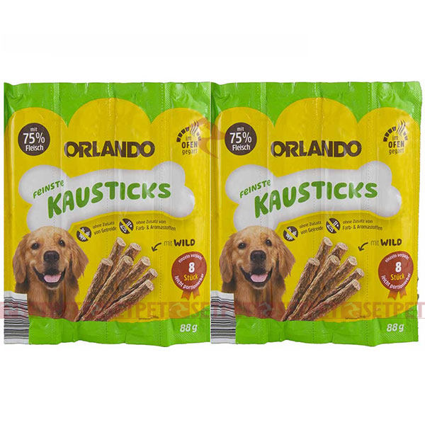 تشویقی مدادی سگ اورلاندو طعم گوشت شکار - Orlando dog sticks wild - مدادی سگ اورلاندو - مدادی سگ اورلاندو طعم گوشت شکار - اسنک نرم سگ اورلاندو - تشویقی مدادی گوشت اورلاندو