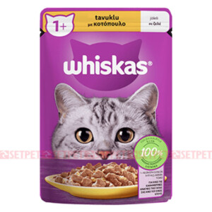 پوچ گربه بالغ ویسکاس مرغ در ژله - Whiskas Pouch Chicken In Jelly - سوپ گربه بالغ ویسکاس با ماهی مرغ در ژله - پوچ گربه ویسکاس - پوچ ویسکاس