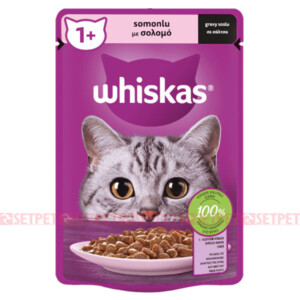 پوچ گربه بالغ ویسکاس ماهی سالمون در سس - Whiskas Pouch Salmon In Gravy - سوپ گربه بالغ ویسکاس با ماهی سالمون در سس - پوچ گربه ویسکاس - پوچ ویسکاس