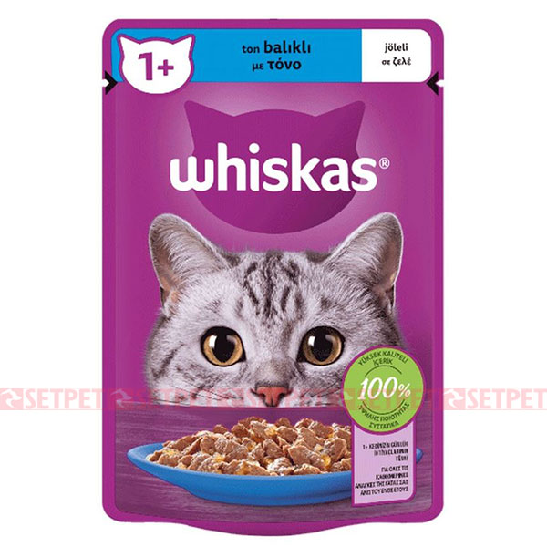 پوچ گربه بالغ ویسکاس ماهی تن در ژله - Whiskas Pouch Tuna In Jelly - سوپ گربه بالغ ویسکاس با ماهی تن در ژله - پوچ گربه ویسکاس - پوچ ویسکاس