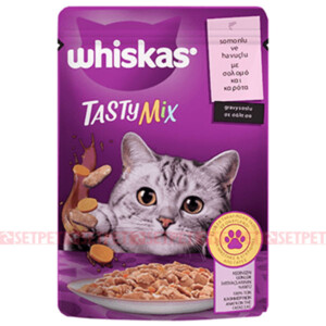 پوچ ویسکاس میکس بوقلمون و هویج در سس - Whiskas Pouch Tasty Mix turkey and Carrot In Gravy - ویسکاس میکس بوقلمون و هویج در سس - پوچ گربه ویسکاس - پوچ میکس ویسکاس