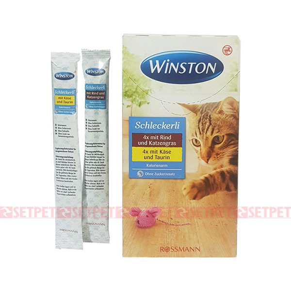 بستنی گربه وینستون طعم گوشت گاو و پنیر - Winston Cat Schleckerli beef & cat grass cheese & taurine - بستنی گربه بیف و پنیر وینستون - بستنی گربه وینستون دو طعم گوشت گاو و پنیر