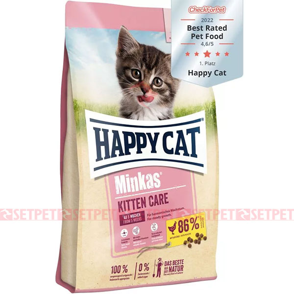 غذای خشک بچه گربه مینکاس هپی کت - Happy Cat Minkas Kitten Care Cat Dry Food - غذای بچه گربه مدل مینکاس کیتن هپی کت - هپی کت کیتن - مینکاس کیتن هپی کت